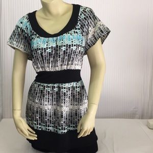 Cocomo XL Turquoise Silver Grey Black Polka Dot